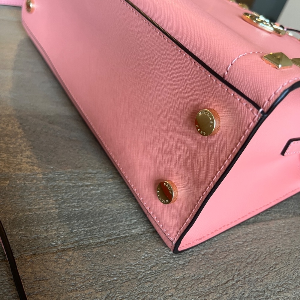 NWT Michael Kors studded rayne leather satchel PINK with matching Wallet - Picture 11 of 16
